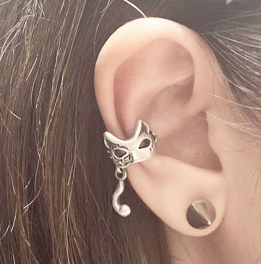 キャットマスクイヤーカフ-silver