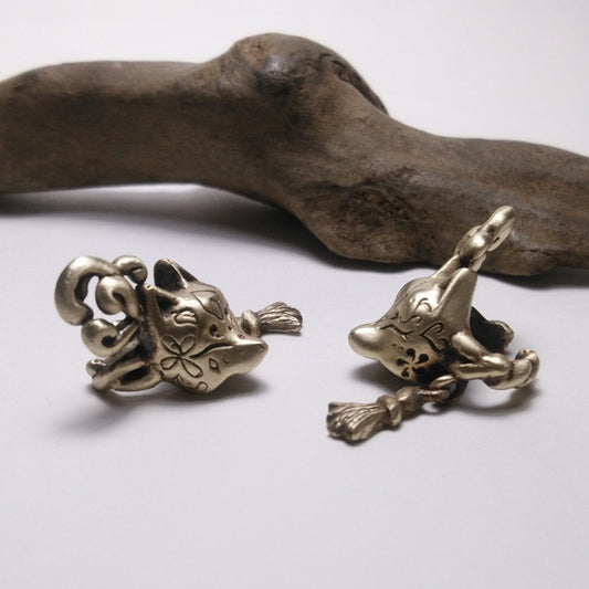 半*狐面イヤーカフⅡ-brass