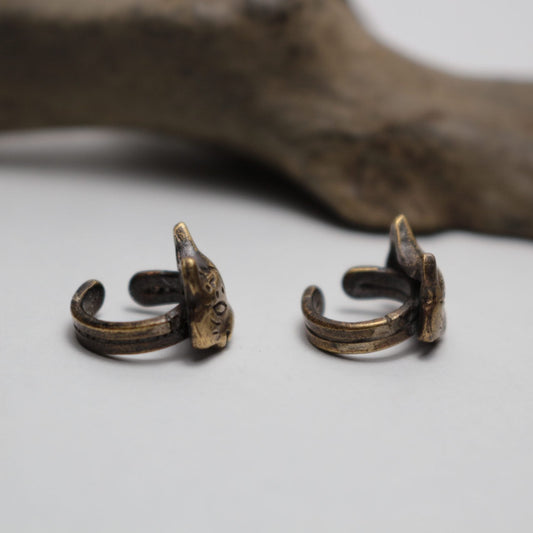 猫面イヤーカフ-Brass