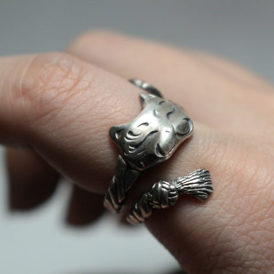 猫面Ring(大)-silver
