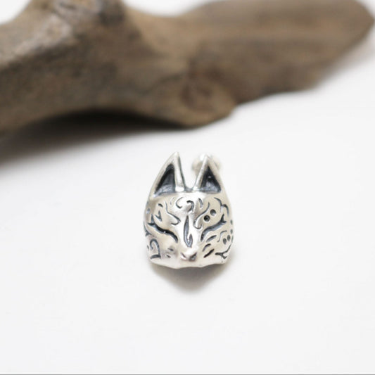 半狐面ピアスーsilver