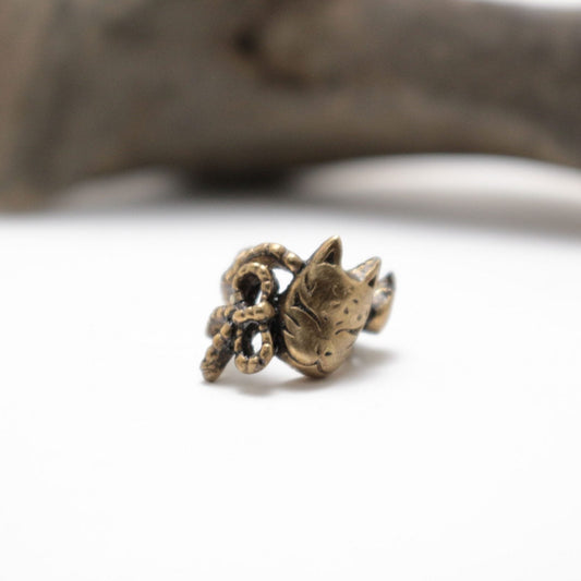 小狐面イヤーカフ-brass