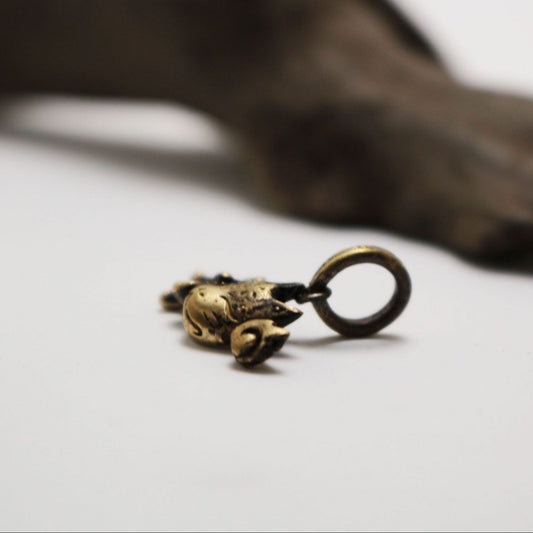 小狐面Pendant-brass