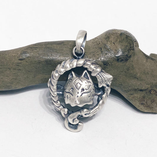 半＊狐面PendantⅡ-縁- silver