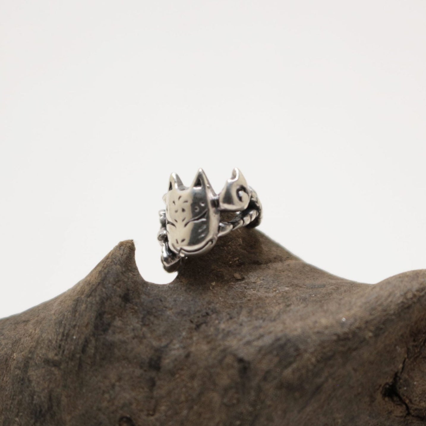 小狐面イヤーカフ-silver