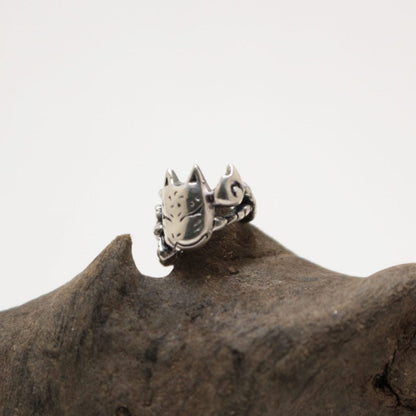 小狐面イヤーカフ-silver