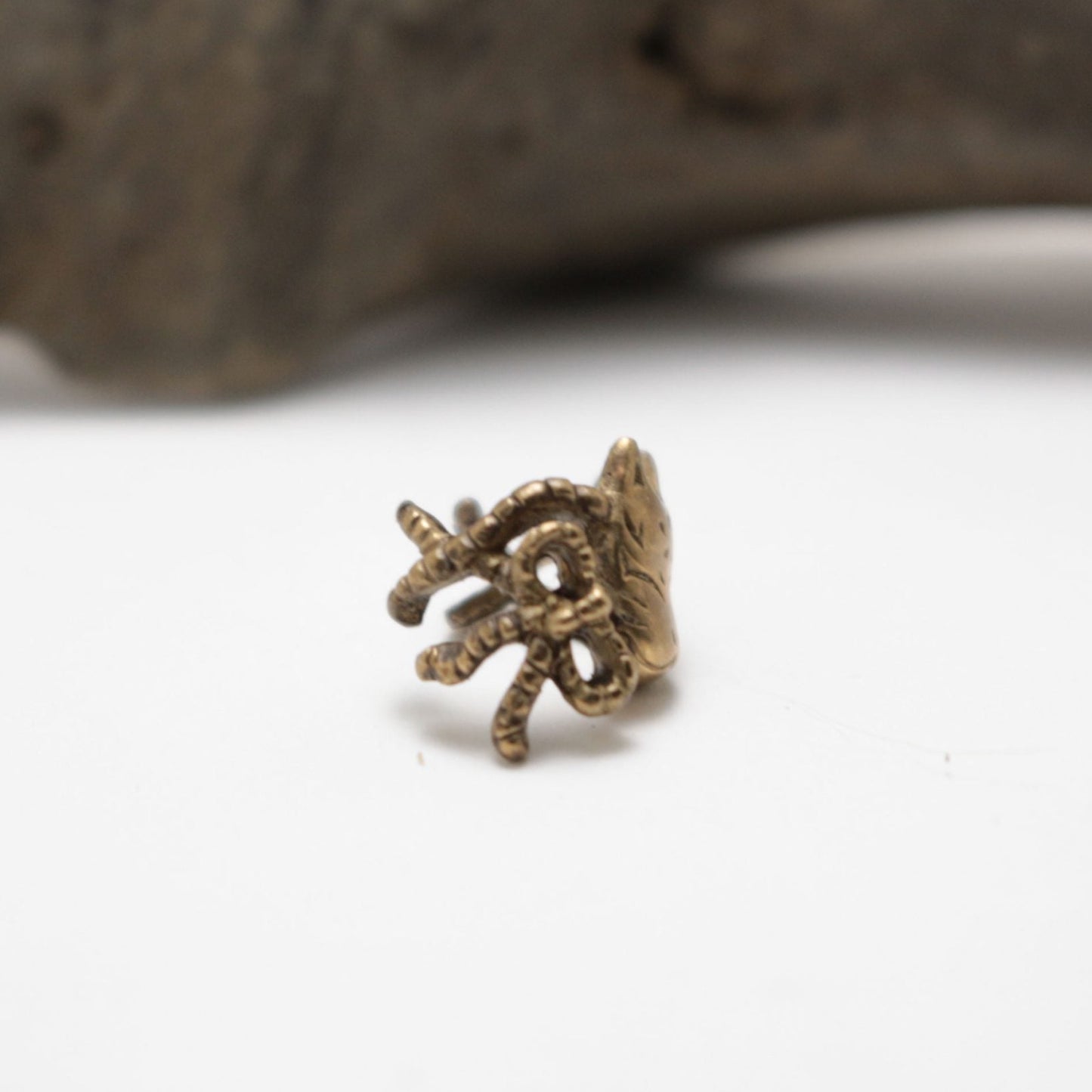 小狐面イヤーカフ-brass