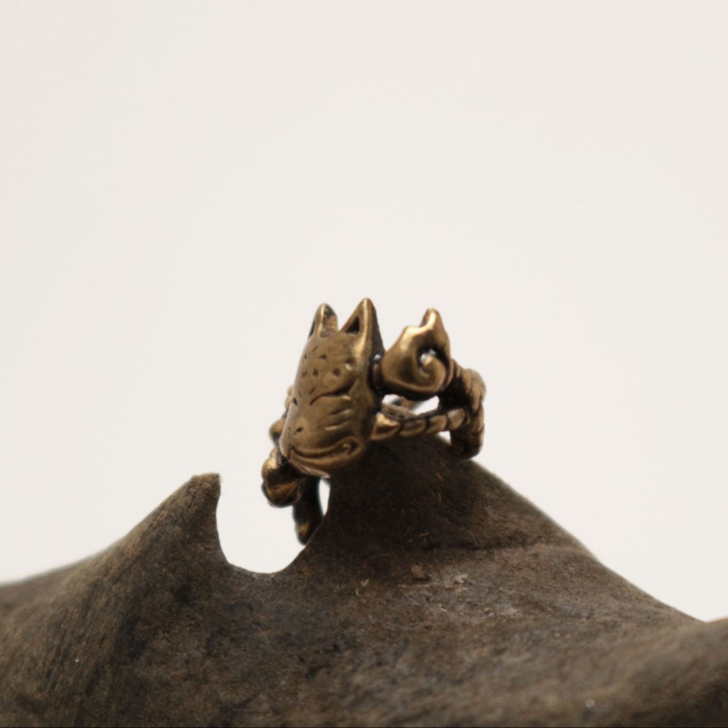 小狐面イヤーカフ-brass