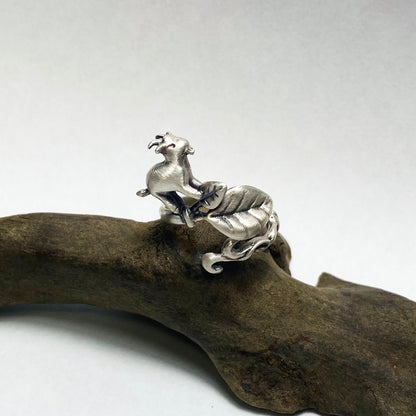 森のゆびわ＊やぎ - silver