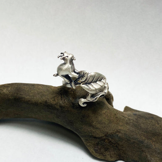 森のゆびわ＊やぎ - silver