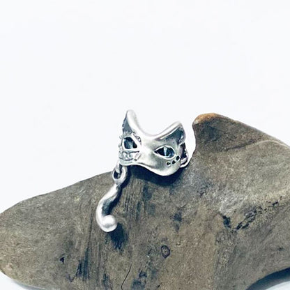 キャットマスクイヤーカフ-silver