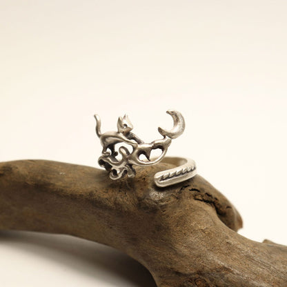 月に憧れる猫RING-Silver