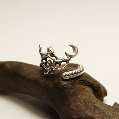 月に憧れる猫RING-Silver