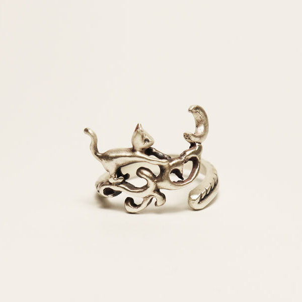 月に憧れる猫RING-Silver
