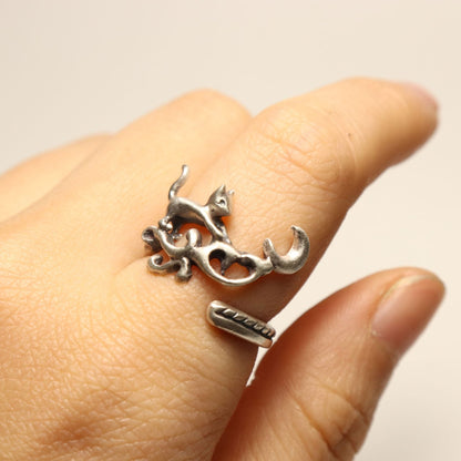 月に憧れる猫RING-Silver