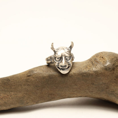 はんにゃ面イヤーカフ-silver