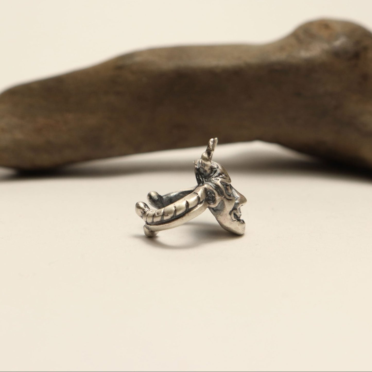 はんにゃ面イヤーカフ-silver