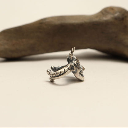 はんにゃ面イヤーカフ-silver