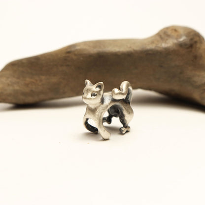 耳じゃれ猫イヤーカフ-silver