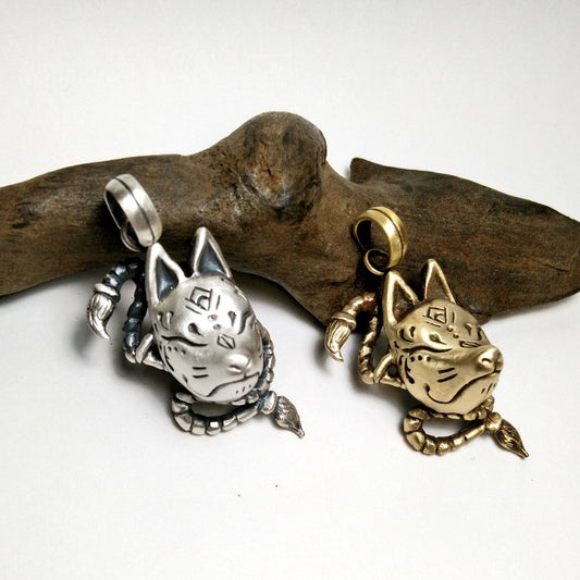 大狐面ペンダントⅡ-silver