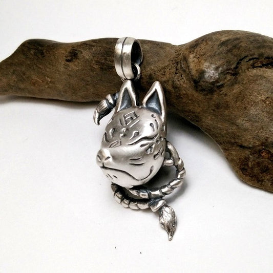 大狐面ペンダントⅡ-silver