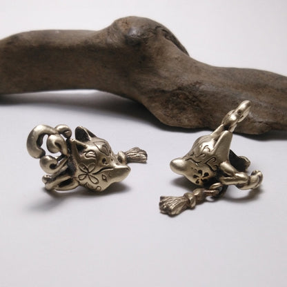 半*狐面イヤーカフⅡ-brass