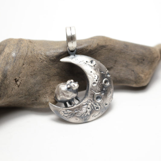 スリーピングムーン*ひつじ-Silver Pendant