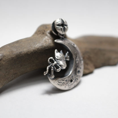 狐面ペンダント-Moon-silver