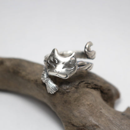 猫面Ring(大)-silver