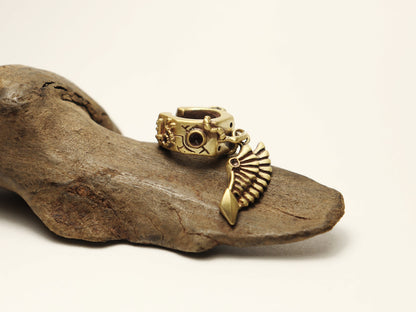 星の羽イヤーカフ-brass