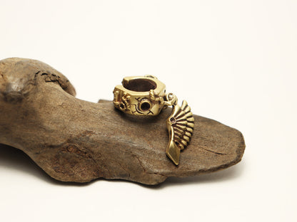 星の羽イヤーカフ-brass