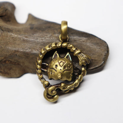 半＊狐面PendantⅡ-縁- brass