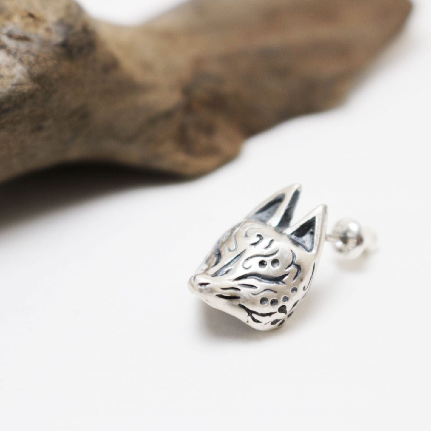 半狐面ピアスーsilver