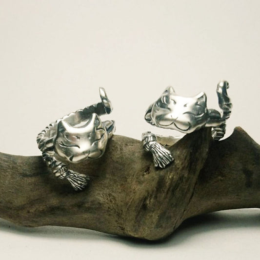 猫面Ring(大)-silver