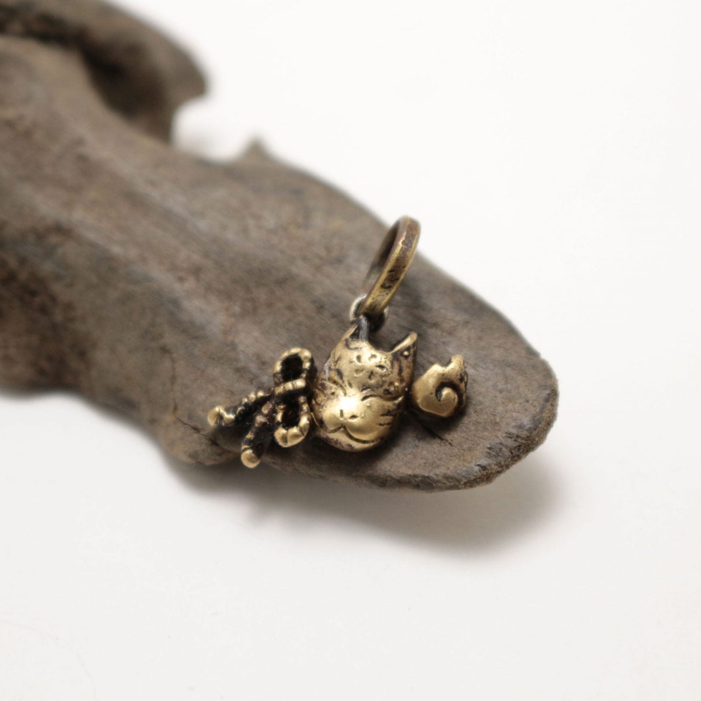 小狐面Pendant-brass