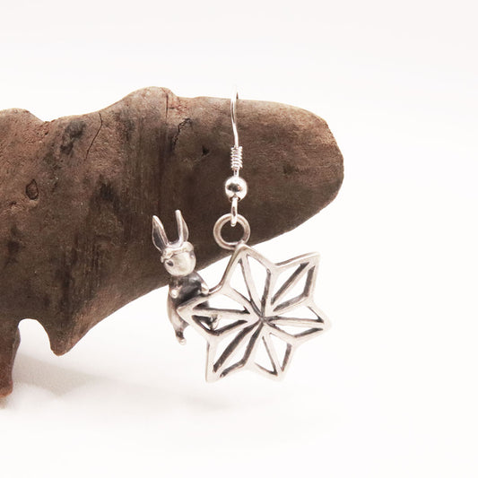 冒険うさぎと星のピアス-silver