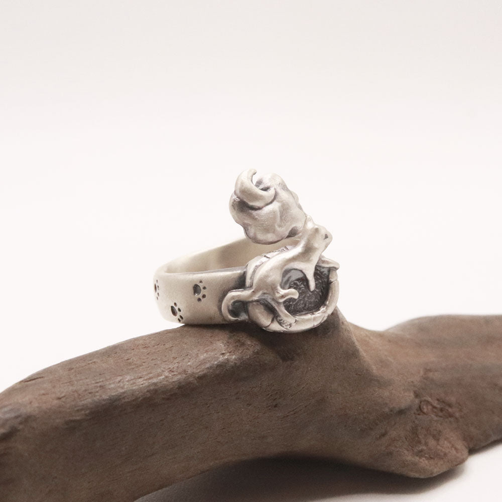 おやすみにゃんこRing-silver