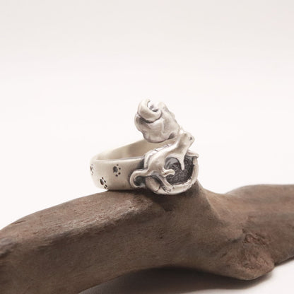 おやすみにゃんこRing-silver