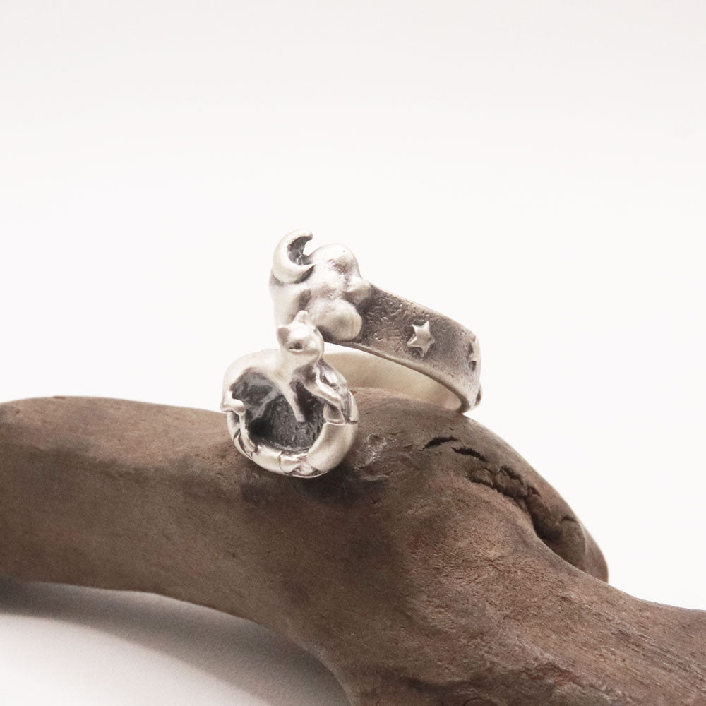 おやすみにゃんこRing-silver