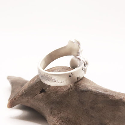 おやすみにゃんこRing-silver